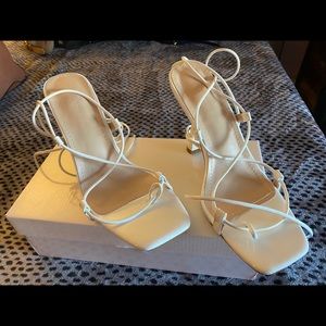 White Strappy heel